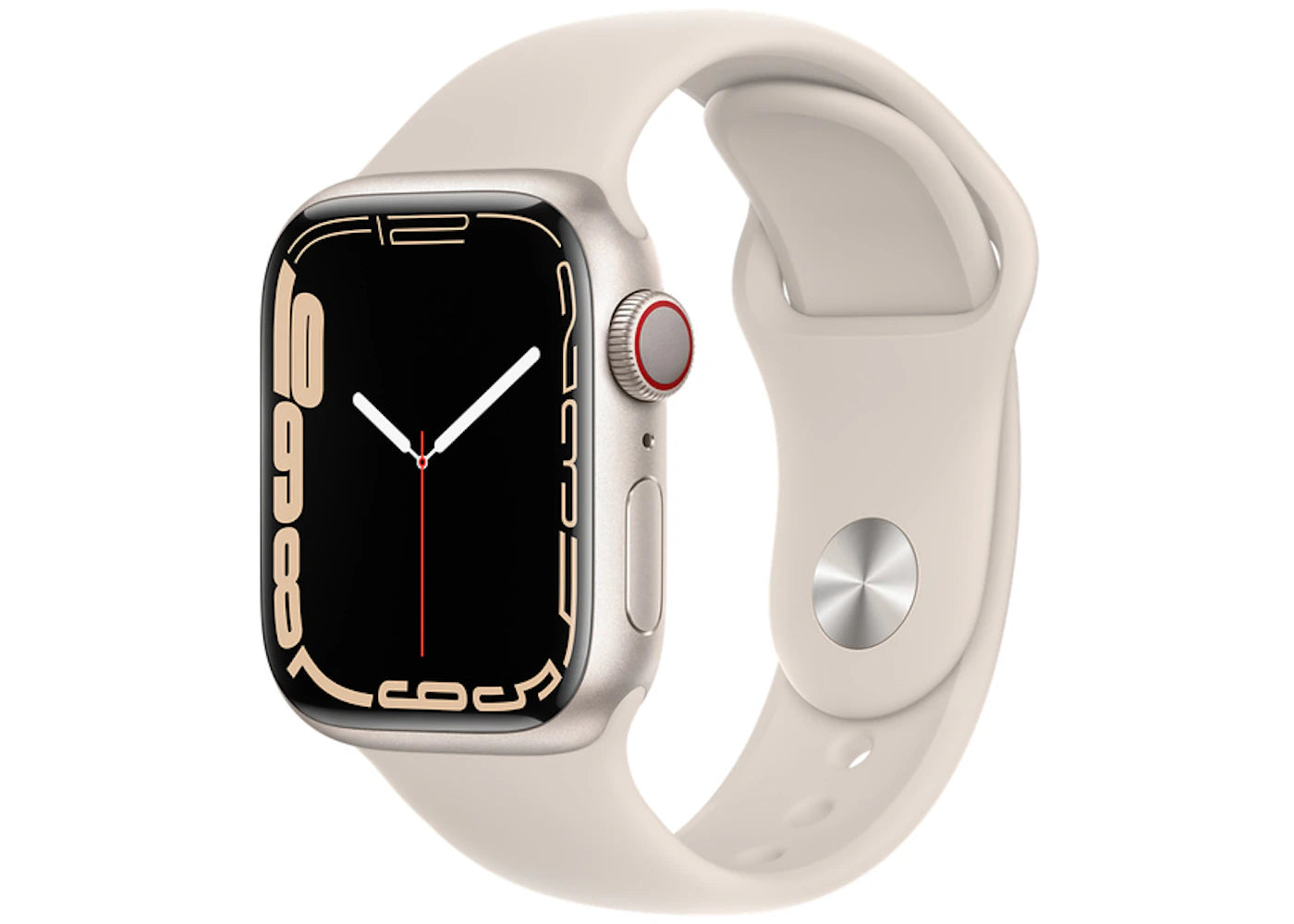 Apple Watch Series 7 GPS + Cellular 41mm Starlight Aluminum with Starlight Sport Band A2475