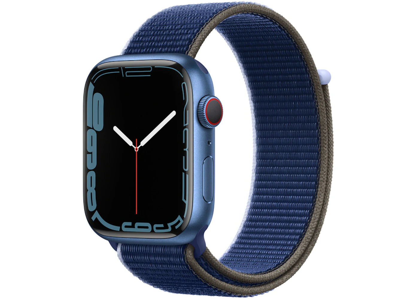 Apple Watch Series 7 GPS + Cellular 45mm Blue Aluminum with Deep Navy Sport Loop A2477