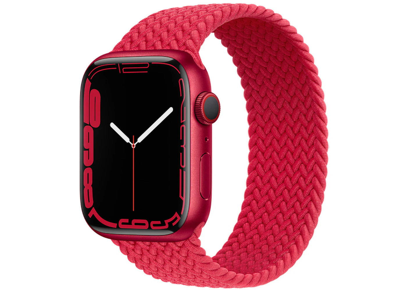 Apple Watch Series 7 GPS + Cellular 45mm (PRODUCT) Red Aluminum with Red Braided Solo Loop A2477