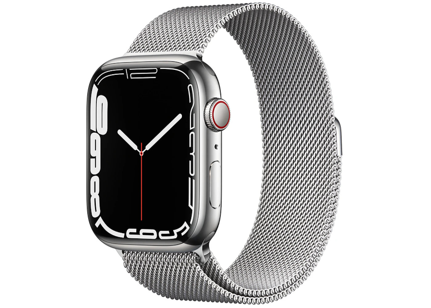 Apple Watch Series 7 GPS + Cellular 45mm Silver Stainless Steel with Silver Milanese Loop A2477