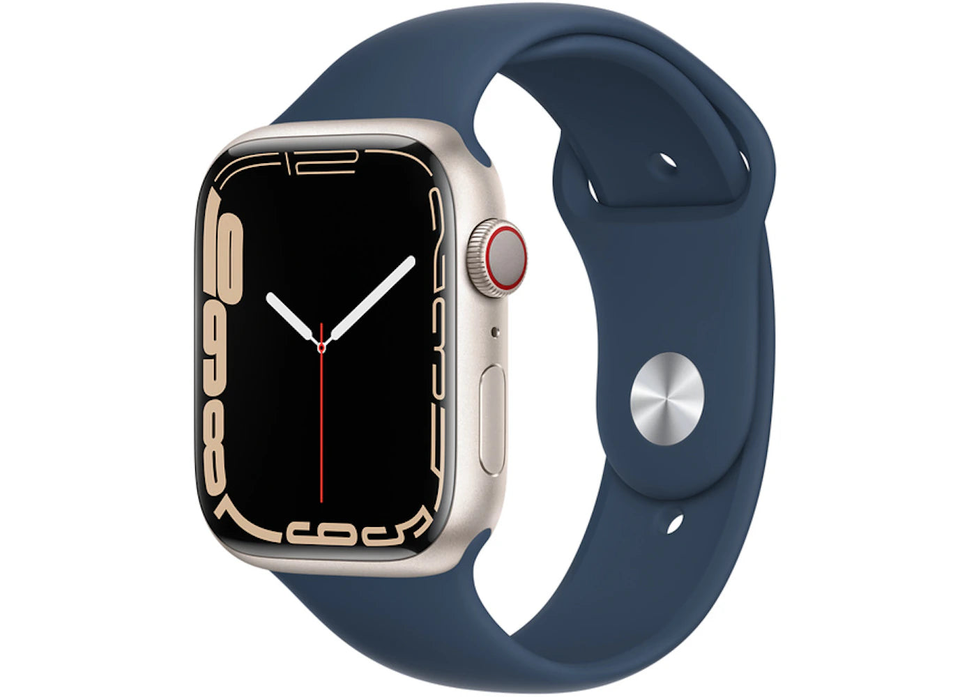 Apple Watch Series 7 GPS + Cellular 45mm Starlight Aluminum with Abyss Blue Sport Band A2477