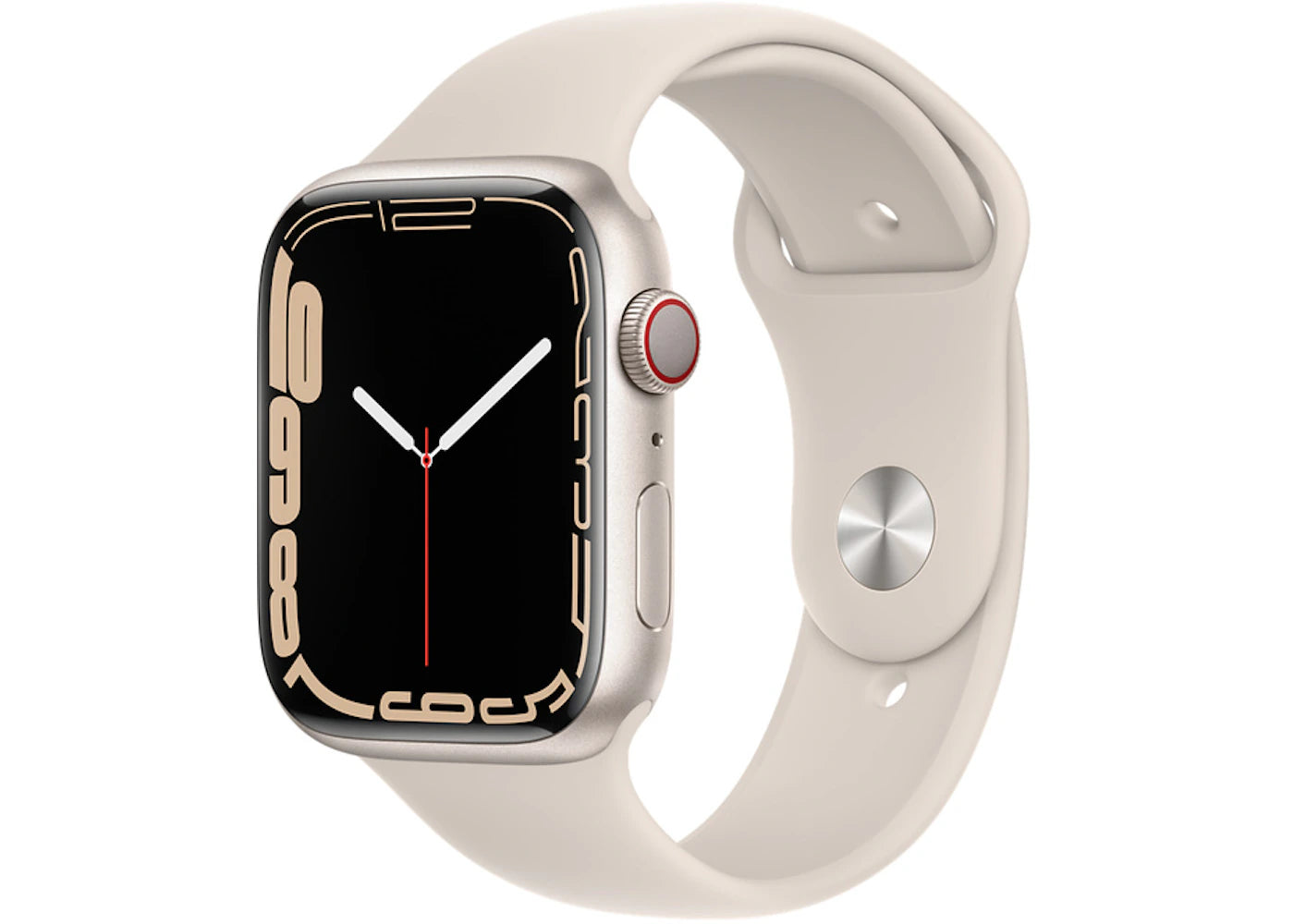 Apple Watch Series 7 GPS + Cellular 45mm Starlight Aluminum with Starlight Sport Band A2477