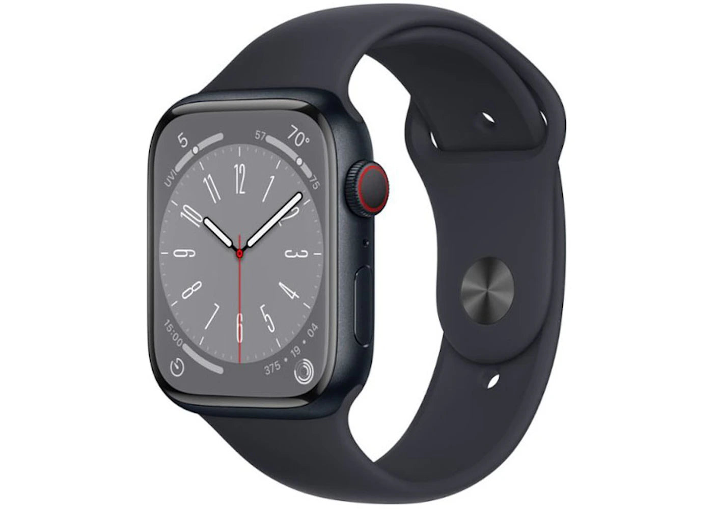 Apple Watch Series 8 GPS+Cellular 45mm Midnight Aluminum with Midnight Sport Band A2774