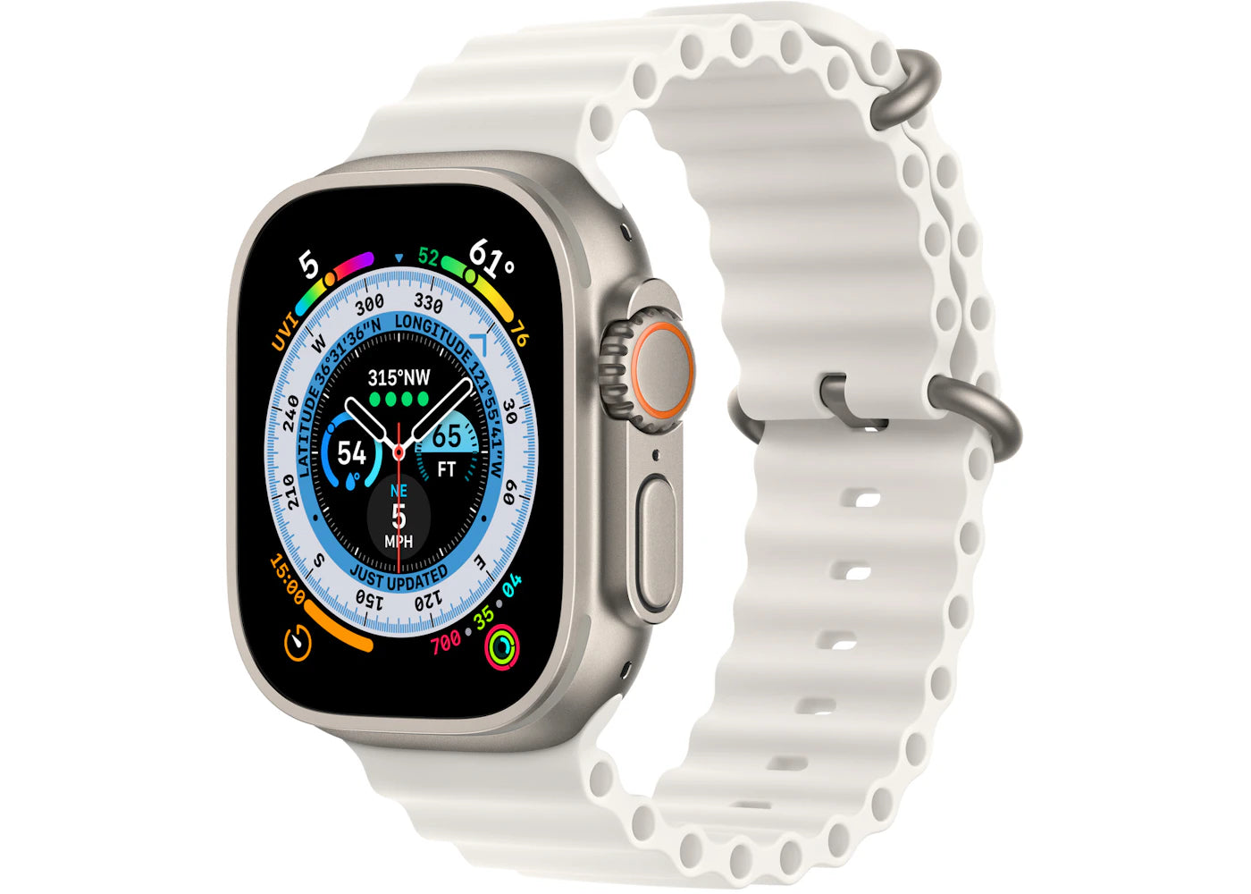 Apple Watch Ultra GPS + Cellular 49mm Titanium with White Ocean Band MNH83LL/A