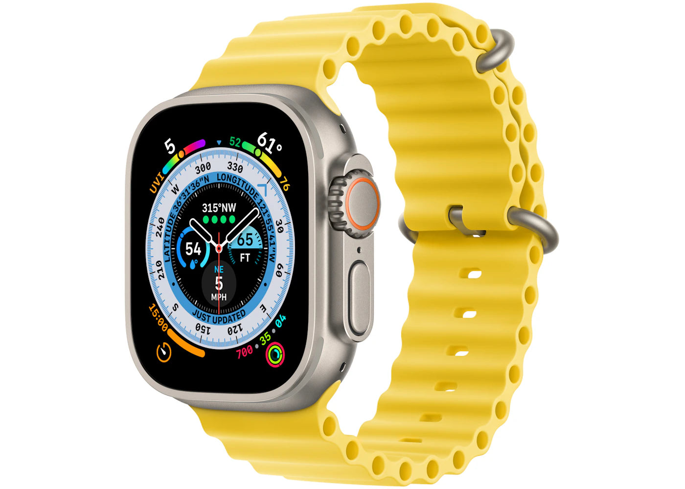 Apple Watch Ultra GPS + Cellular 49mm Titanium with Yellow Ocean Band MNH93LL/A