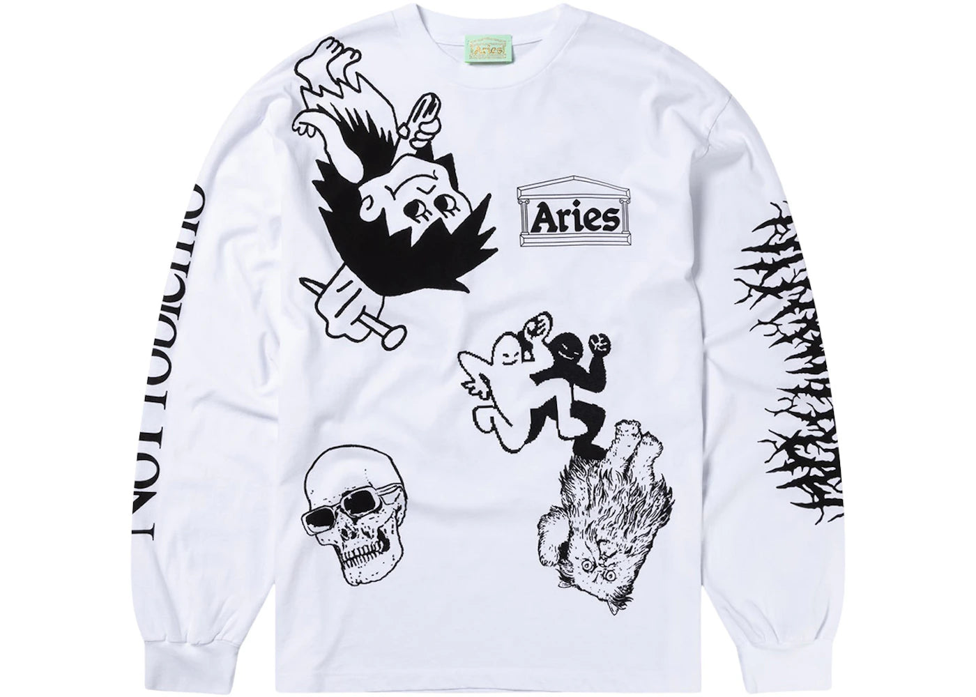 Aries Graphic Mashup LS Tee White/Black