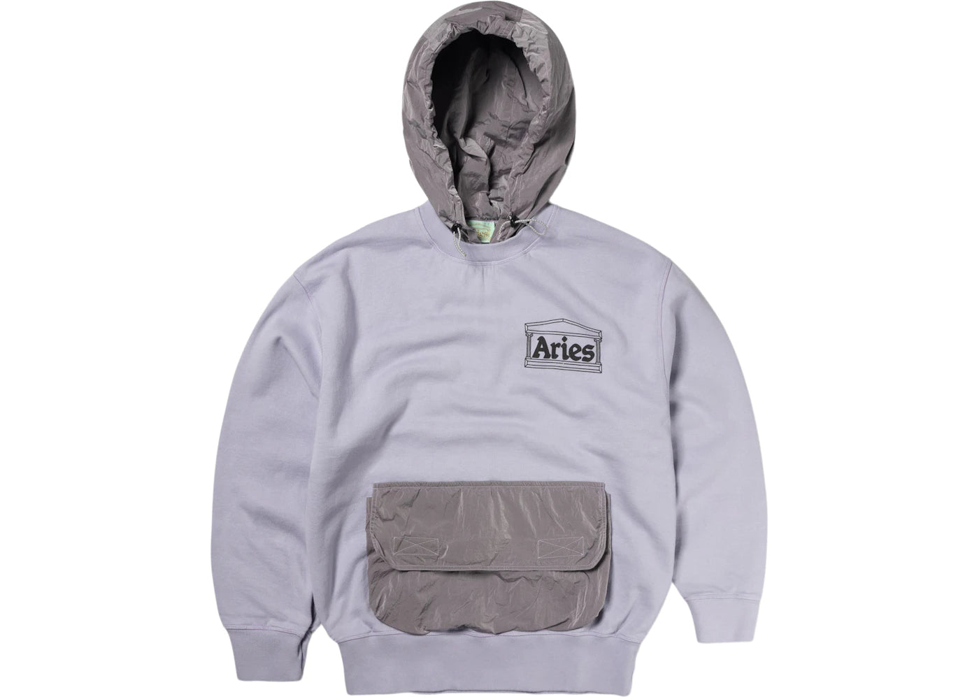 Aries Nylon Hybrid Hooded Sweatshirt Lilac