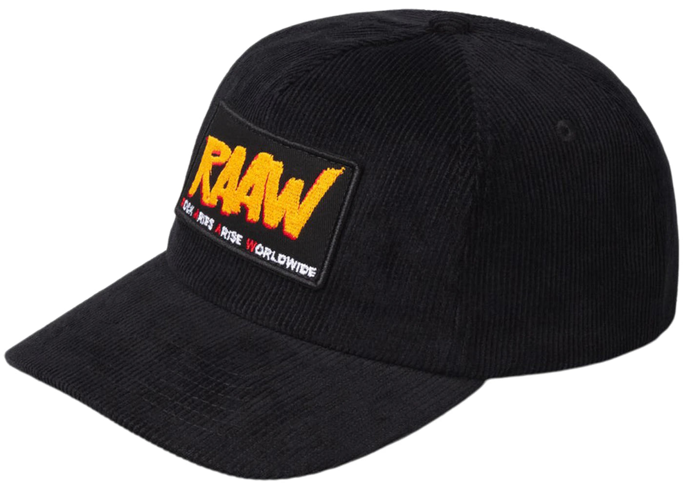 Aries RAAW Corduroy Snapback Cap Black