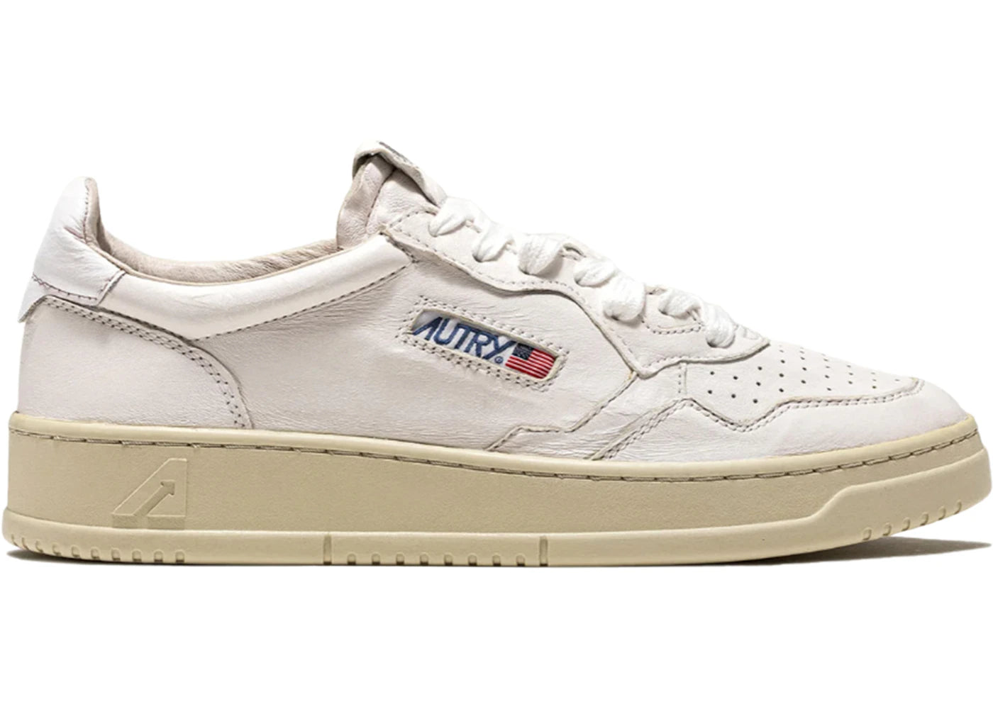 Autry Medalist Leather Low Goatskin White (Women's)