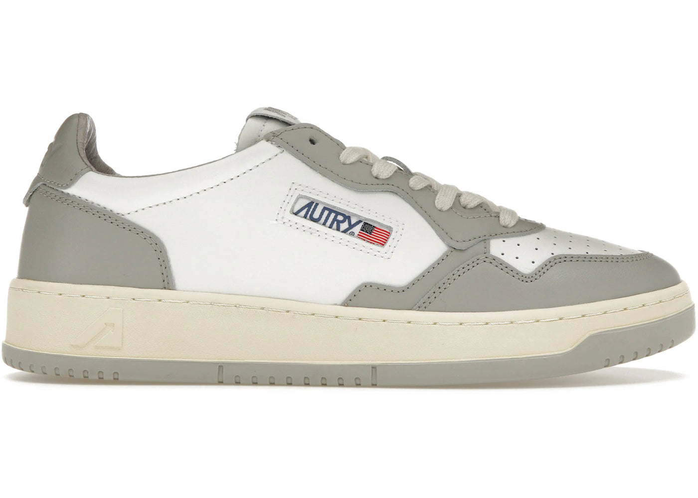 Autry Medalist Leather Low Grey White