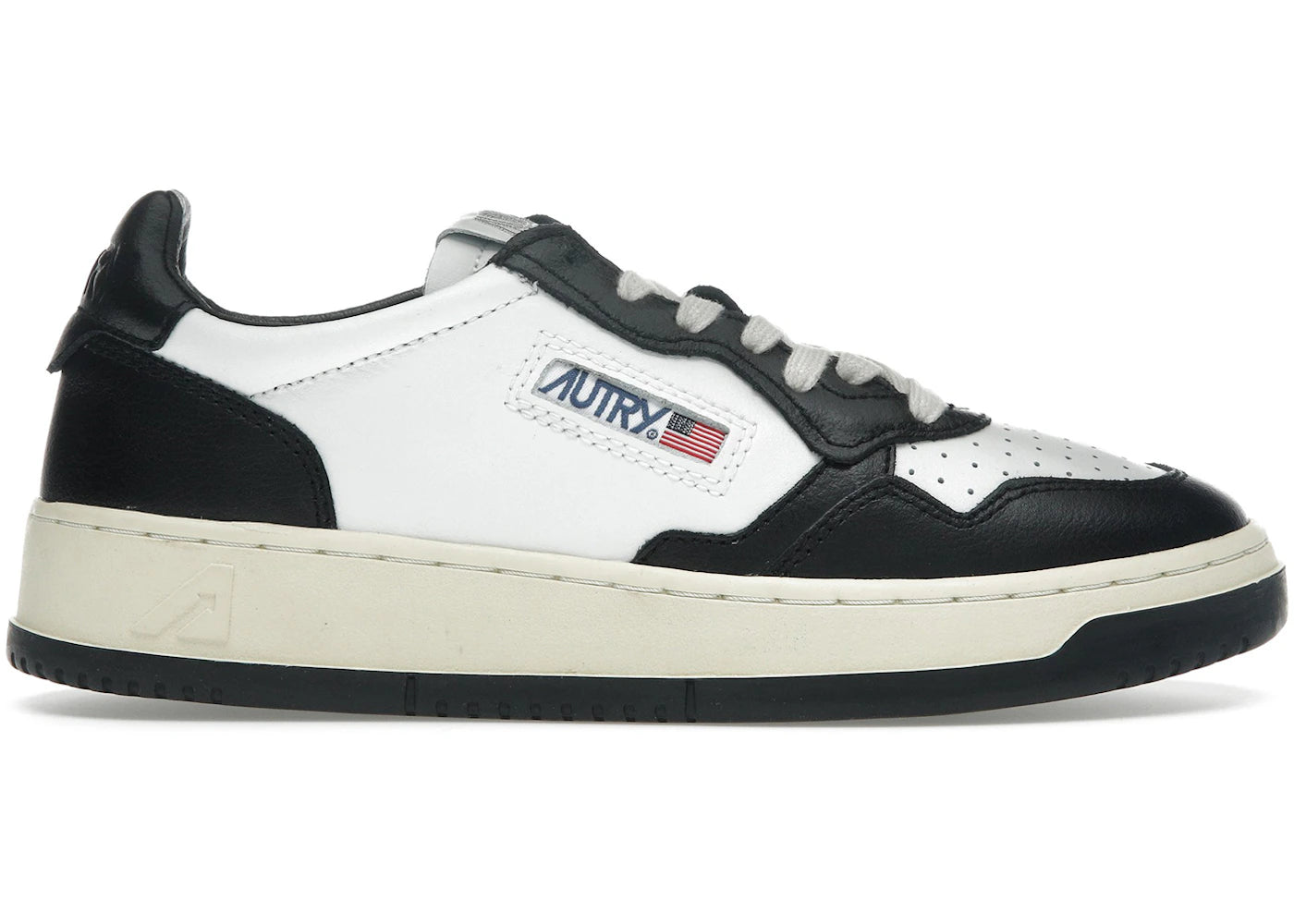 Autry Medalist Leather Low White Black (Women's)