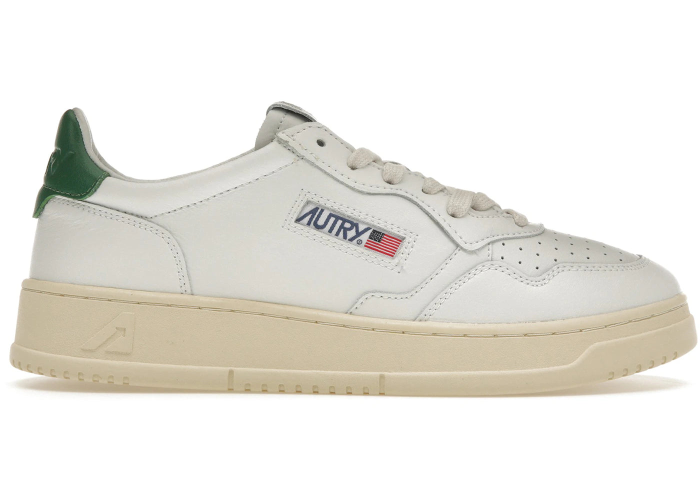 Autry Medalist Leather Low White Green