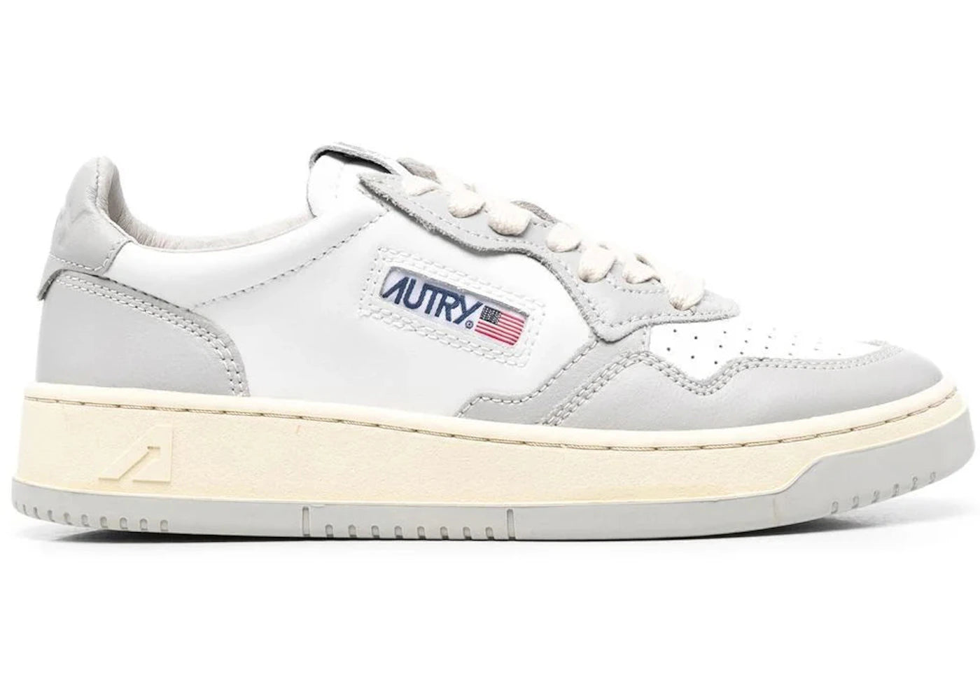 Autry Medalist Leather Low White Grey (Women's)