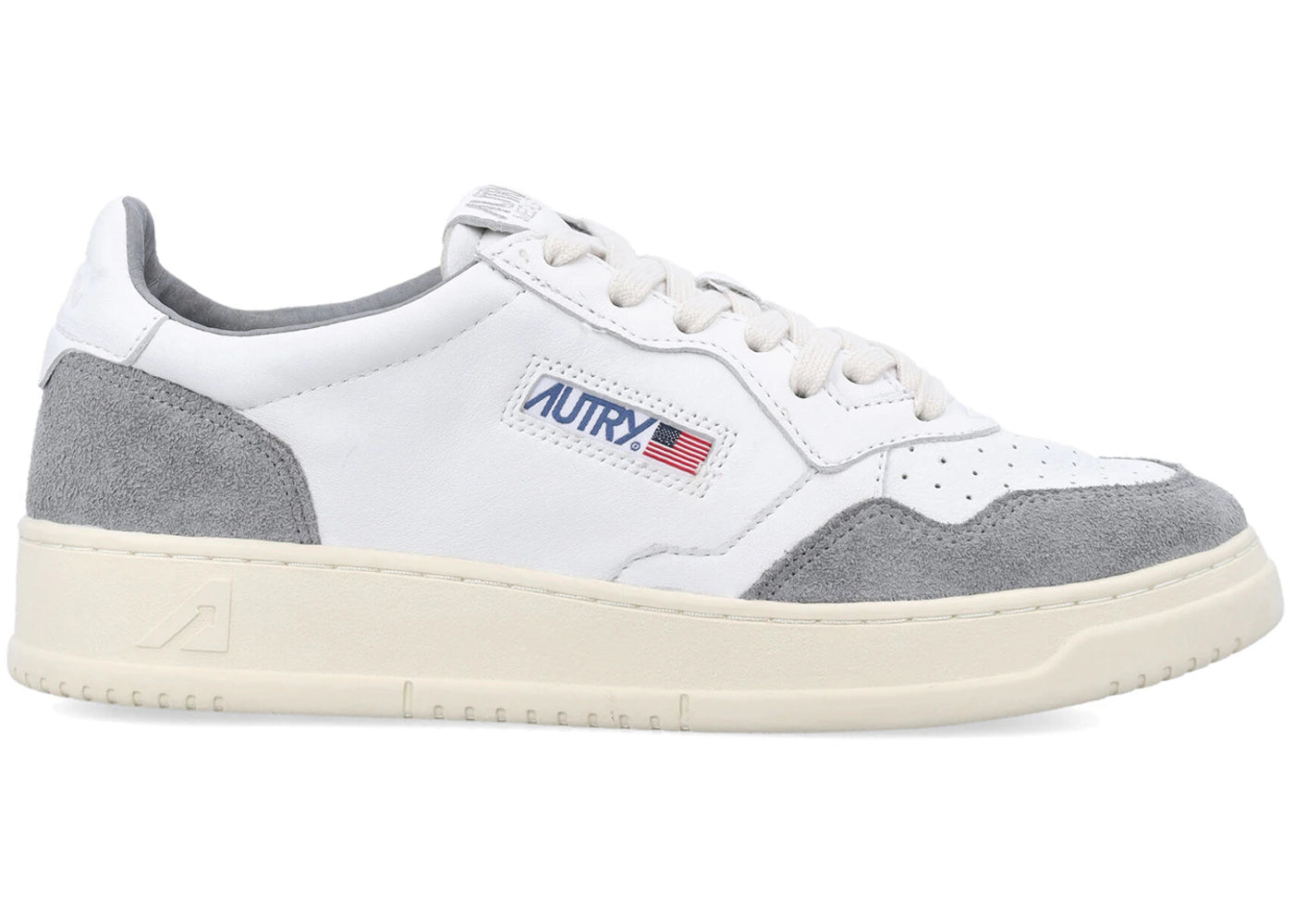 Autry Medalist Leather Low White Grey