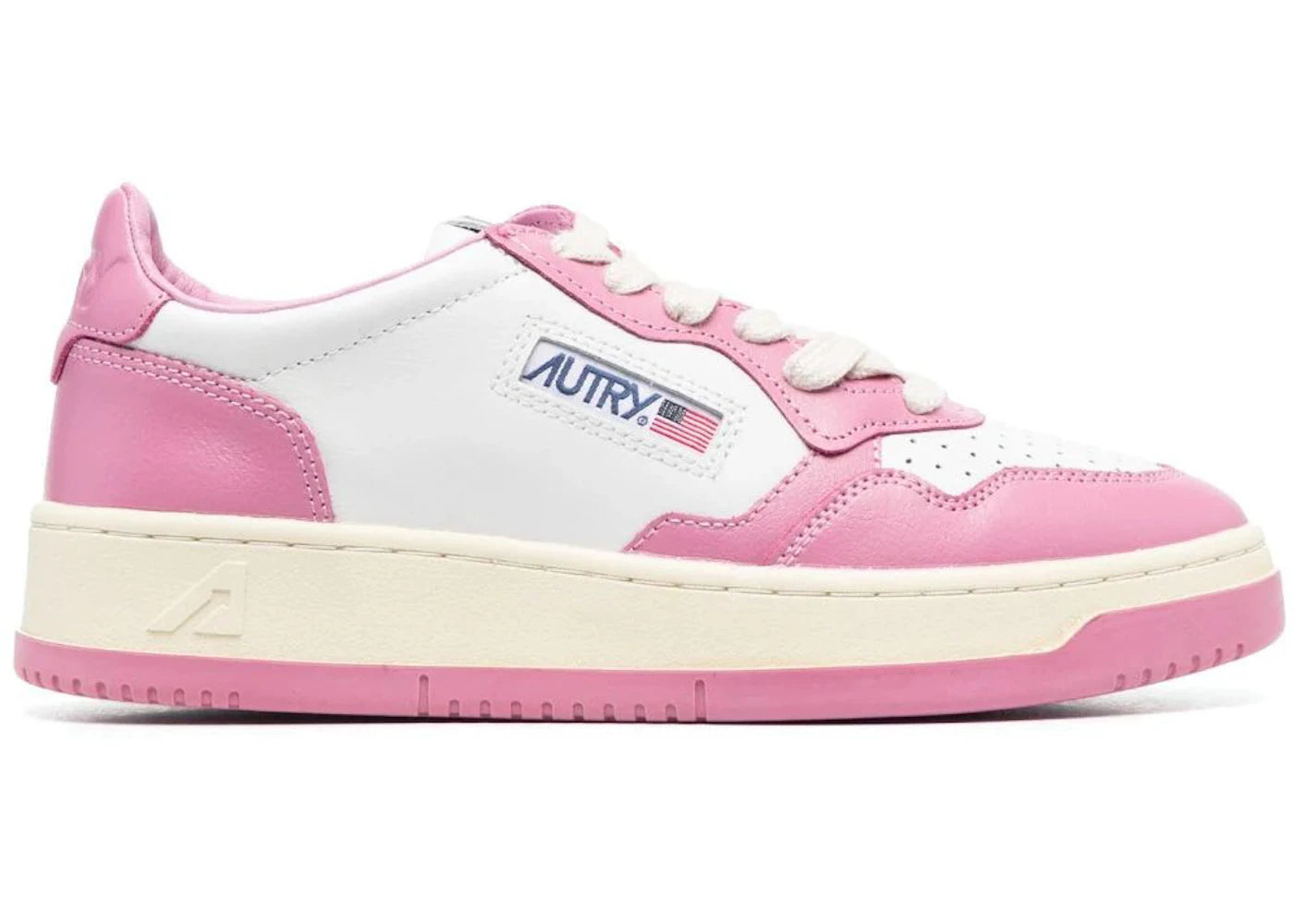 Autry Medalist Leather Low White Mauve (Women's)