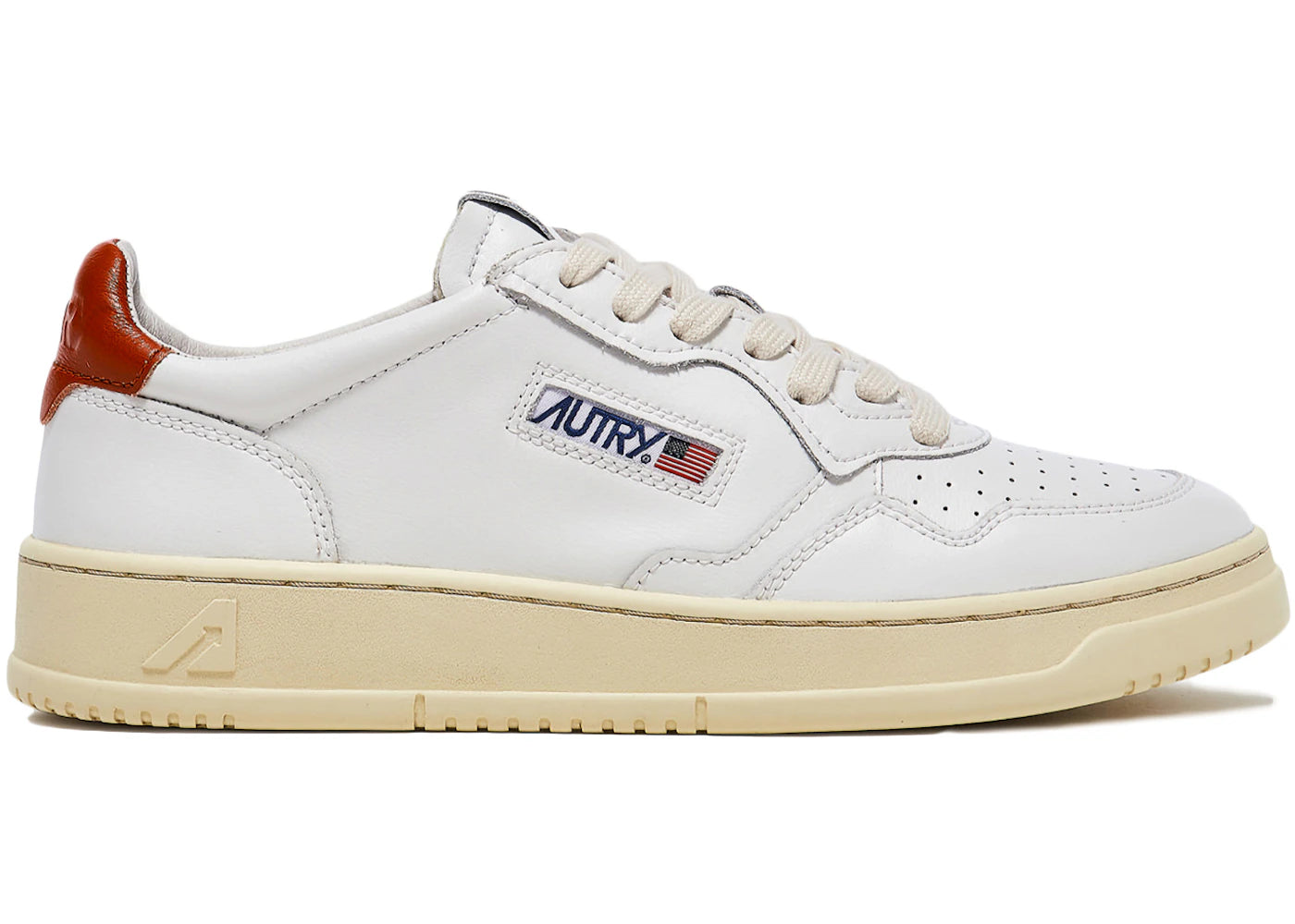 Autry Medalist Leather Low White Rust