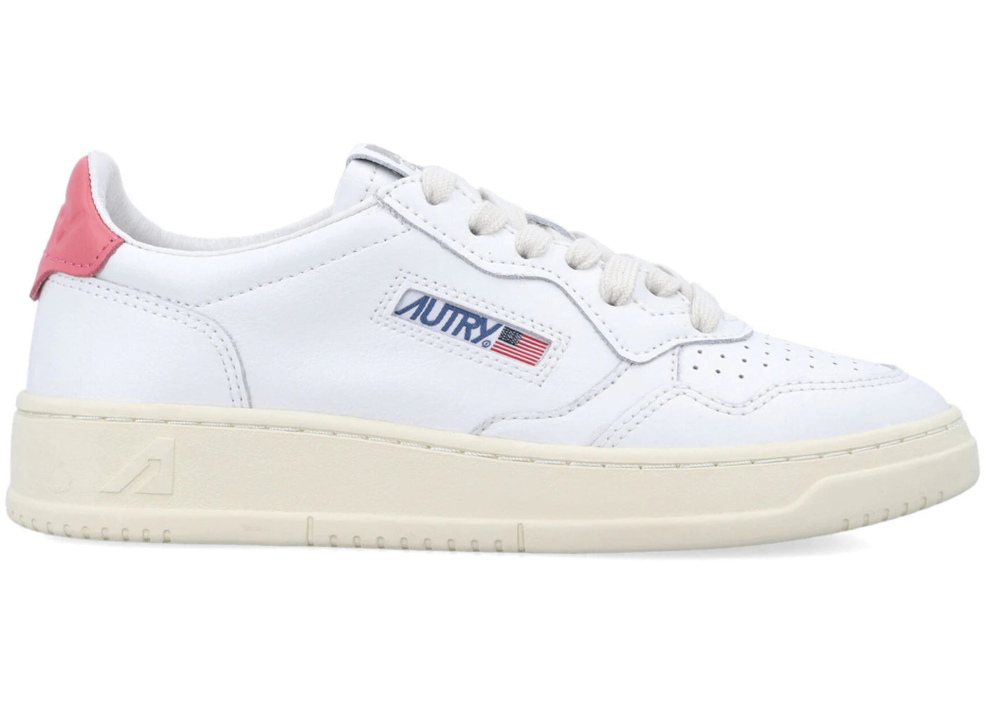Autry Medalist Leather Low White Tearose (Women's)
