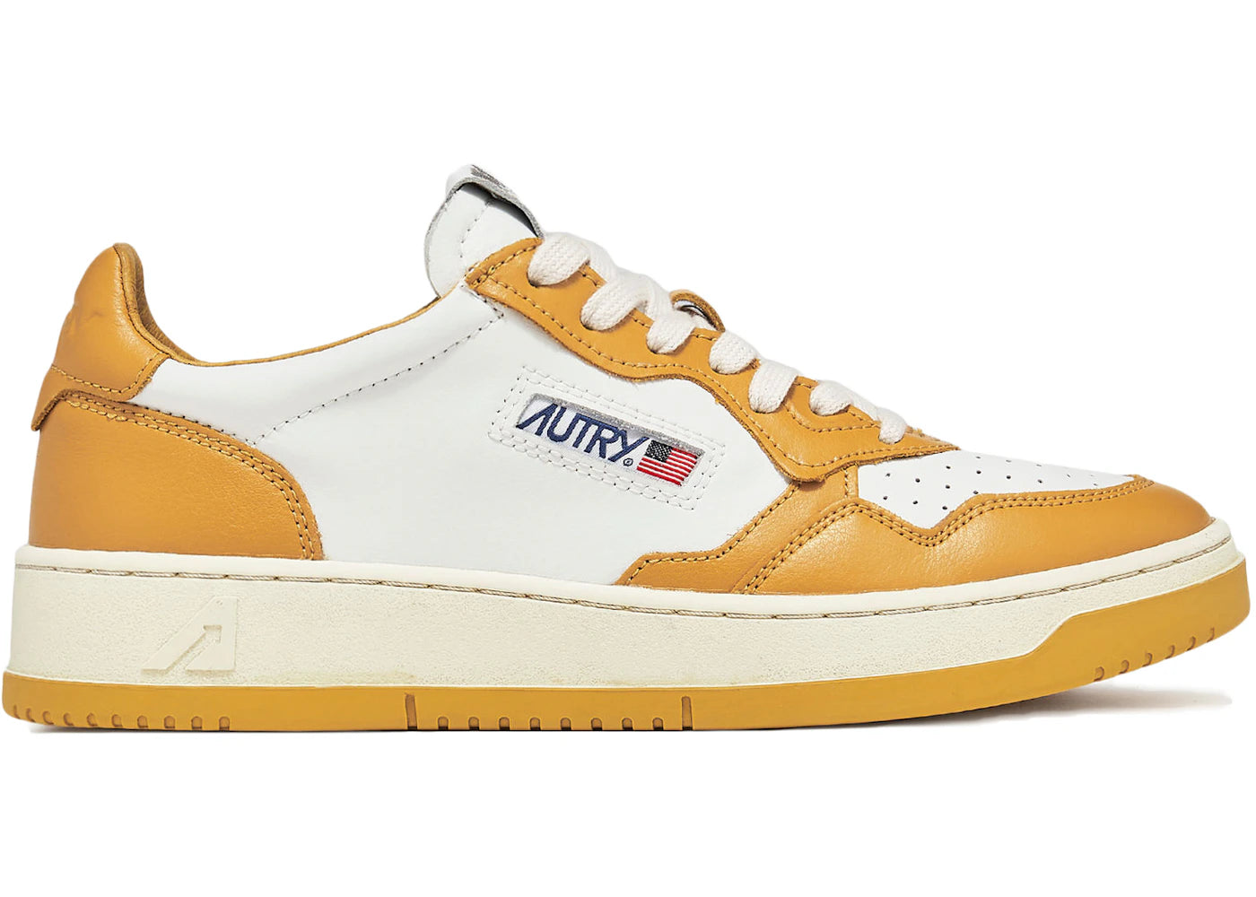 Autry Medalist Leather Low Yellow White