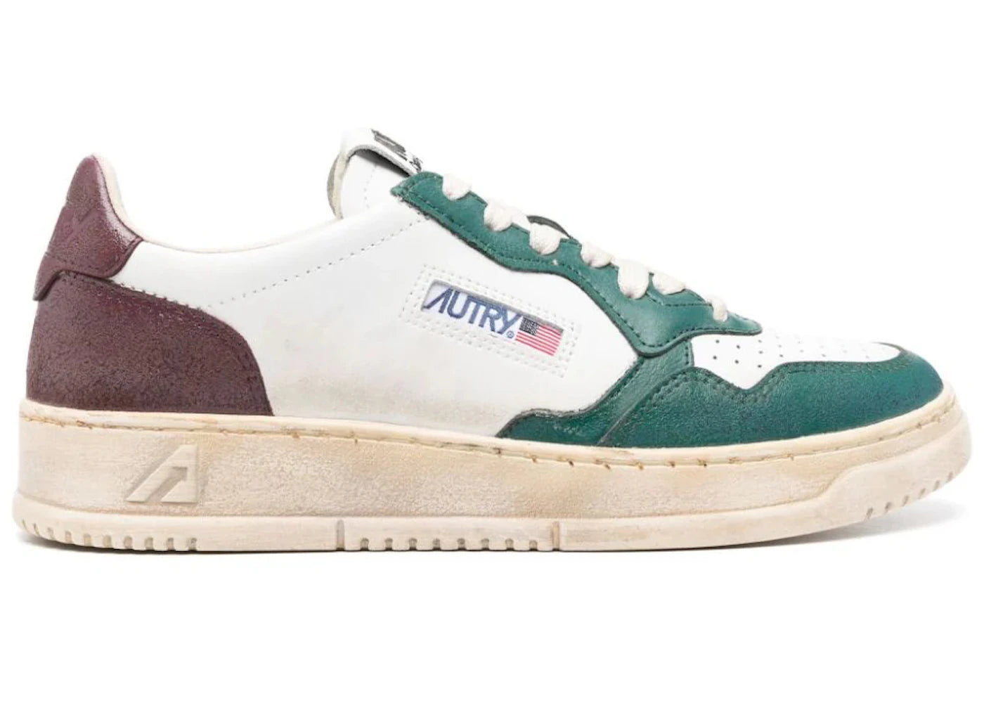 Autry Medalist Super Vintage Leather Low White Petrol (Women's)
