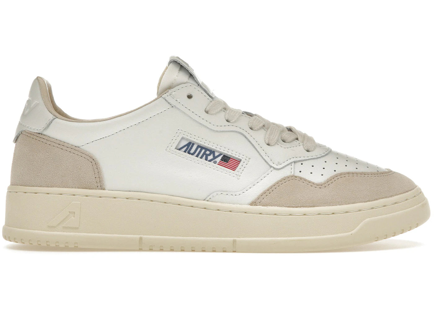 Autry Medalist White Beige Suede