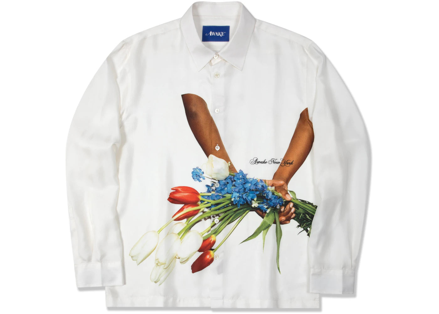Awake Bouquet Silk Shirt White