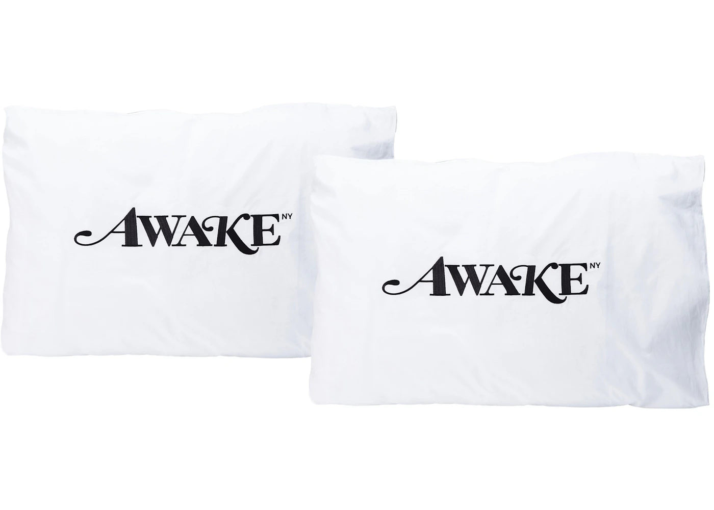 Awake Embroidered Classic Logo Pillowcase Set White