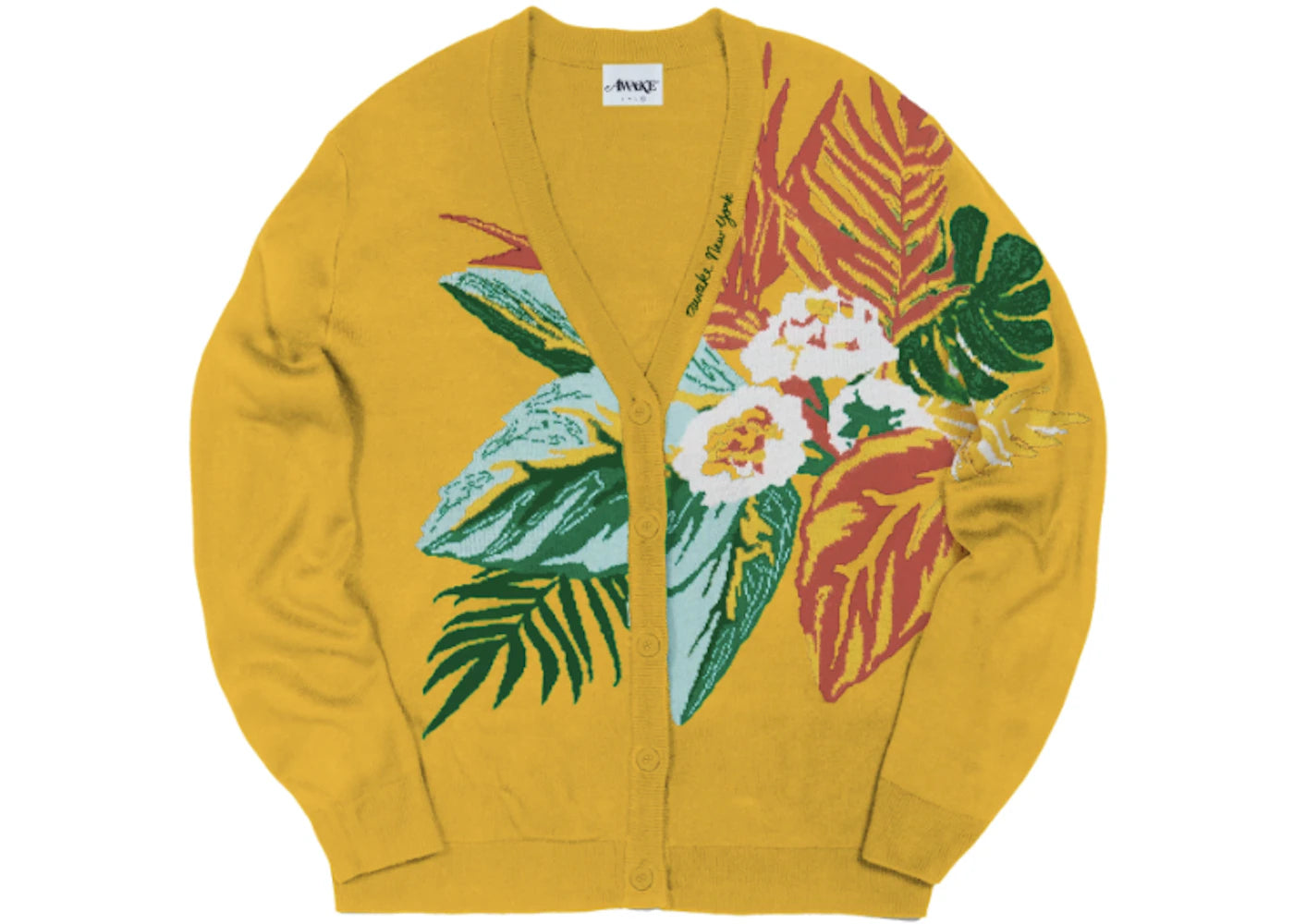 Awake Floral Cardigan Mustard