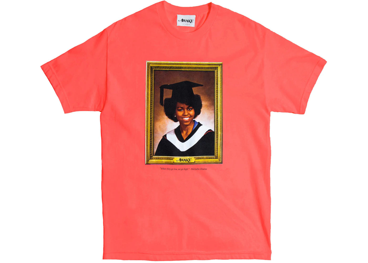Awake Graduation Tee Neon Coral