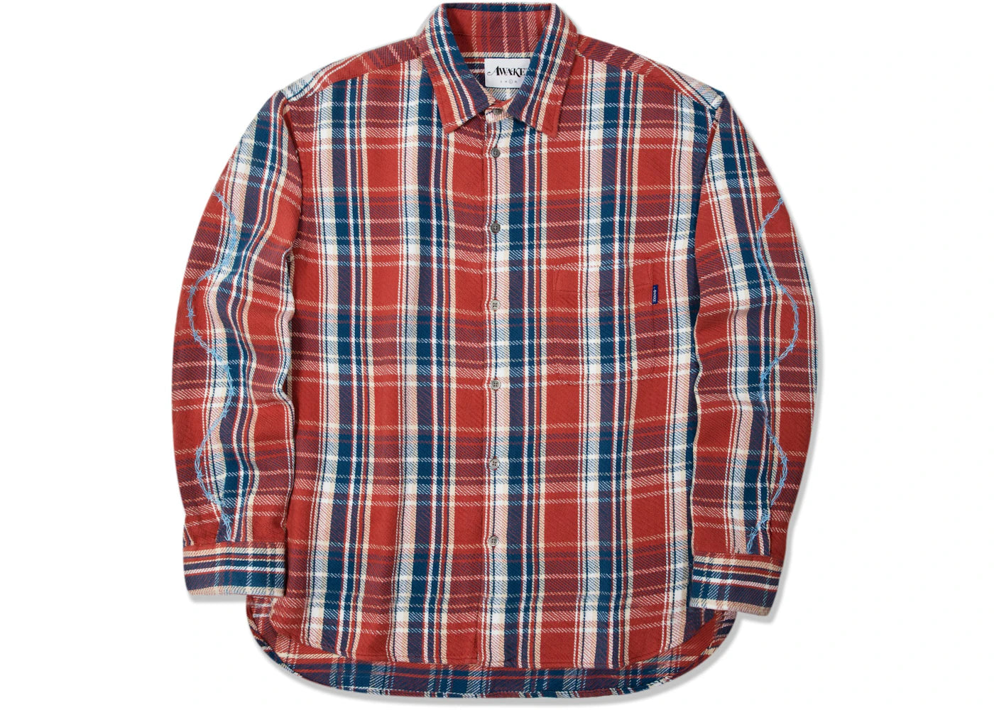Awake Heavyweight Barbed Wire Flannel Rose