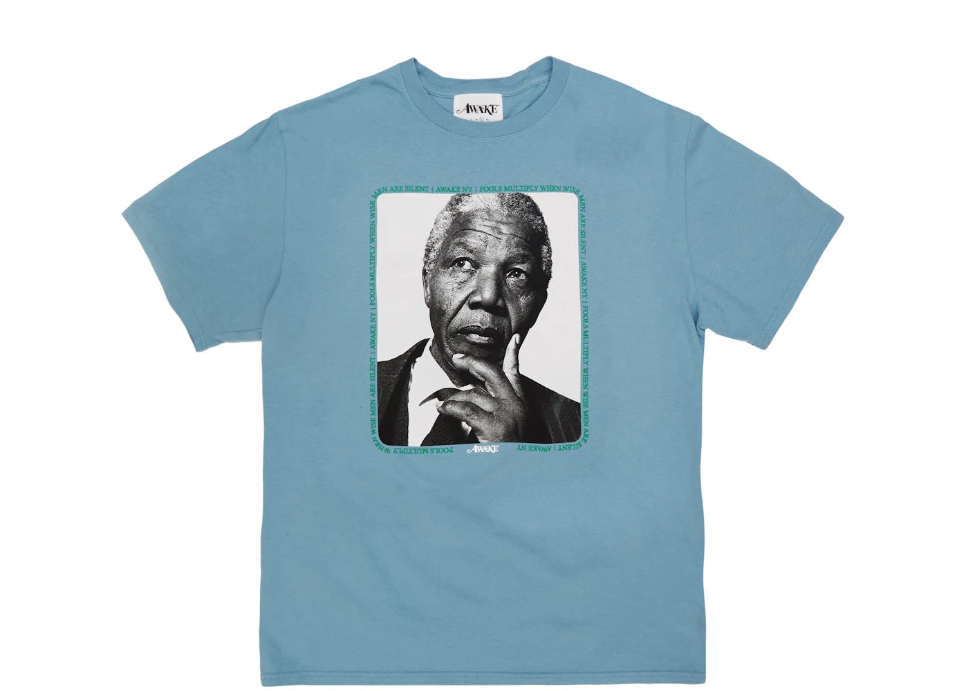Awake Mandela Tee Washed Blue