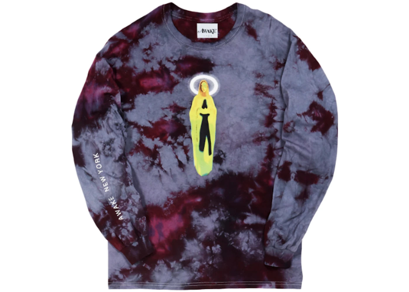 Awake Mother Mary L/S Tee Tie Dye Charcoal