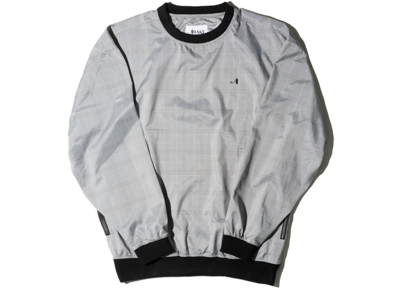 Awake Plaid Windbreaker Pullover Jacket Black