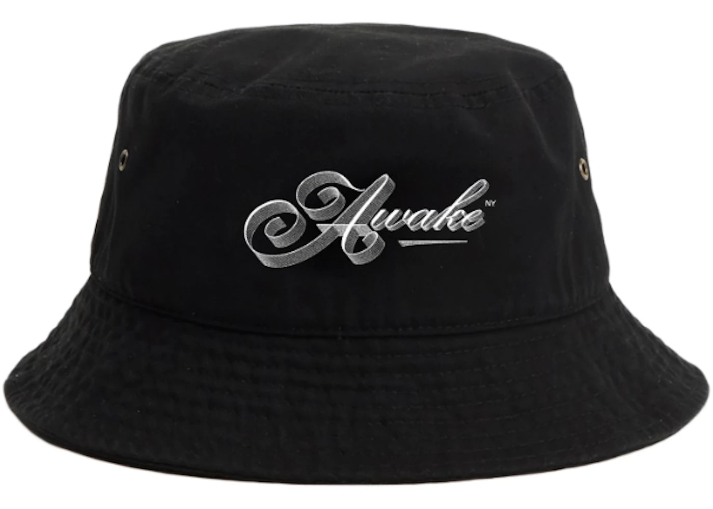 Awake Ribbon Script Logo Bucket Hat Black