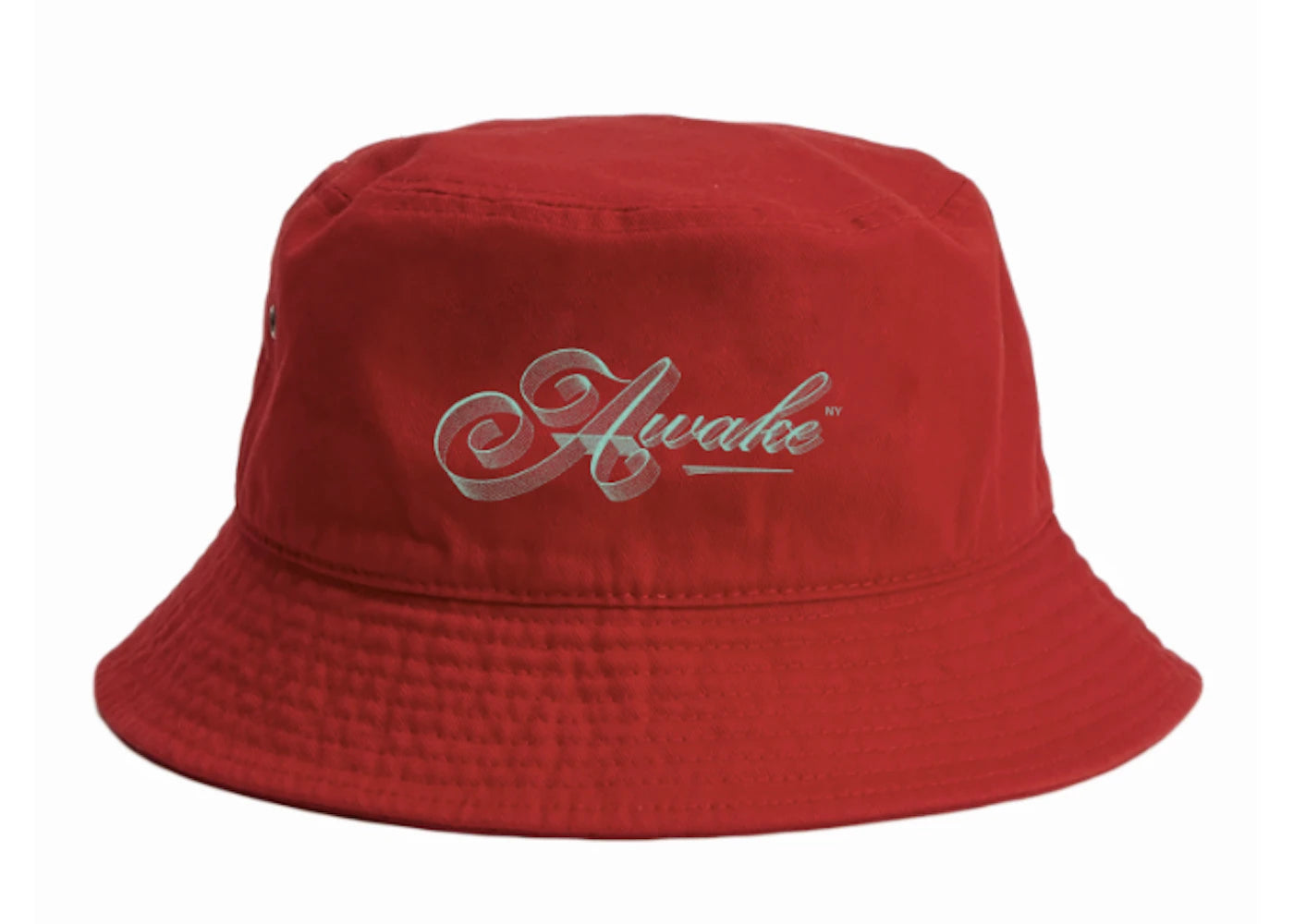 Awake Ribbon Script Logo Bucket Hat Cardinal