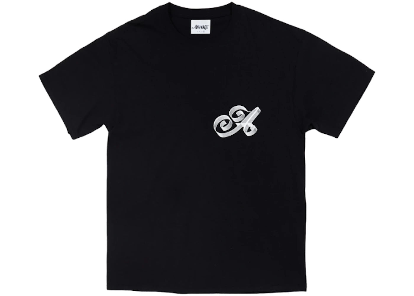 Awake Ribbon Script Logo Tee Black