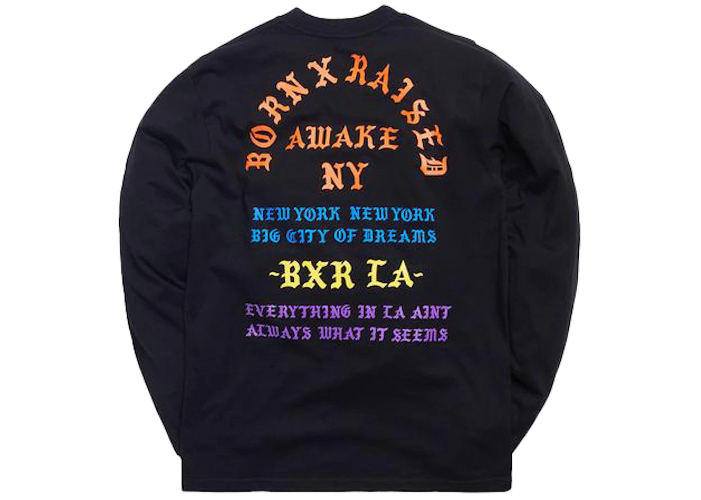 Awake x Born X Raised Coast To Coast L/S Tee Black
