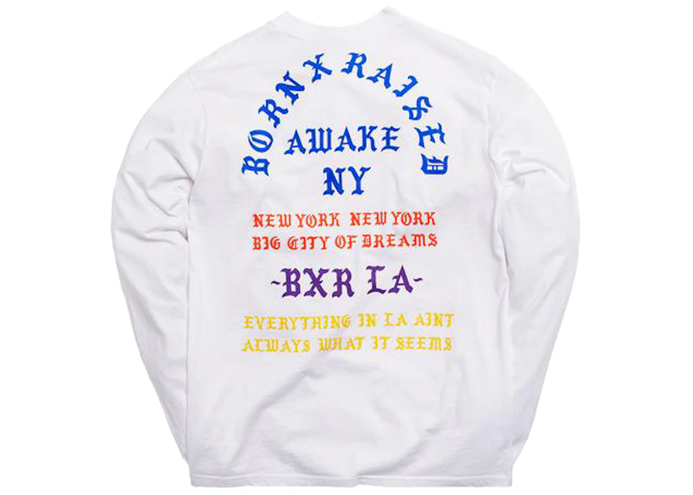 Awake x Born X Raised Coast To Coast L/S Tee White