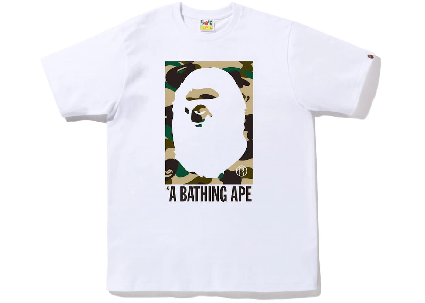 BAPE 1St Camo Box Ape Head Tee WhiteYellow