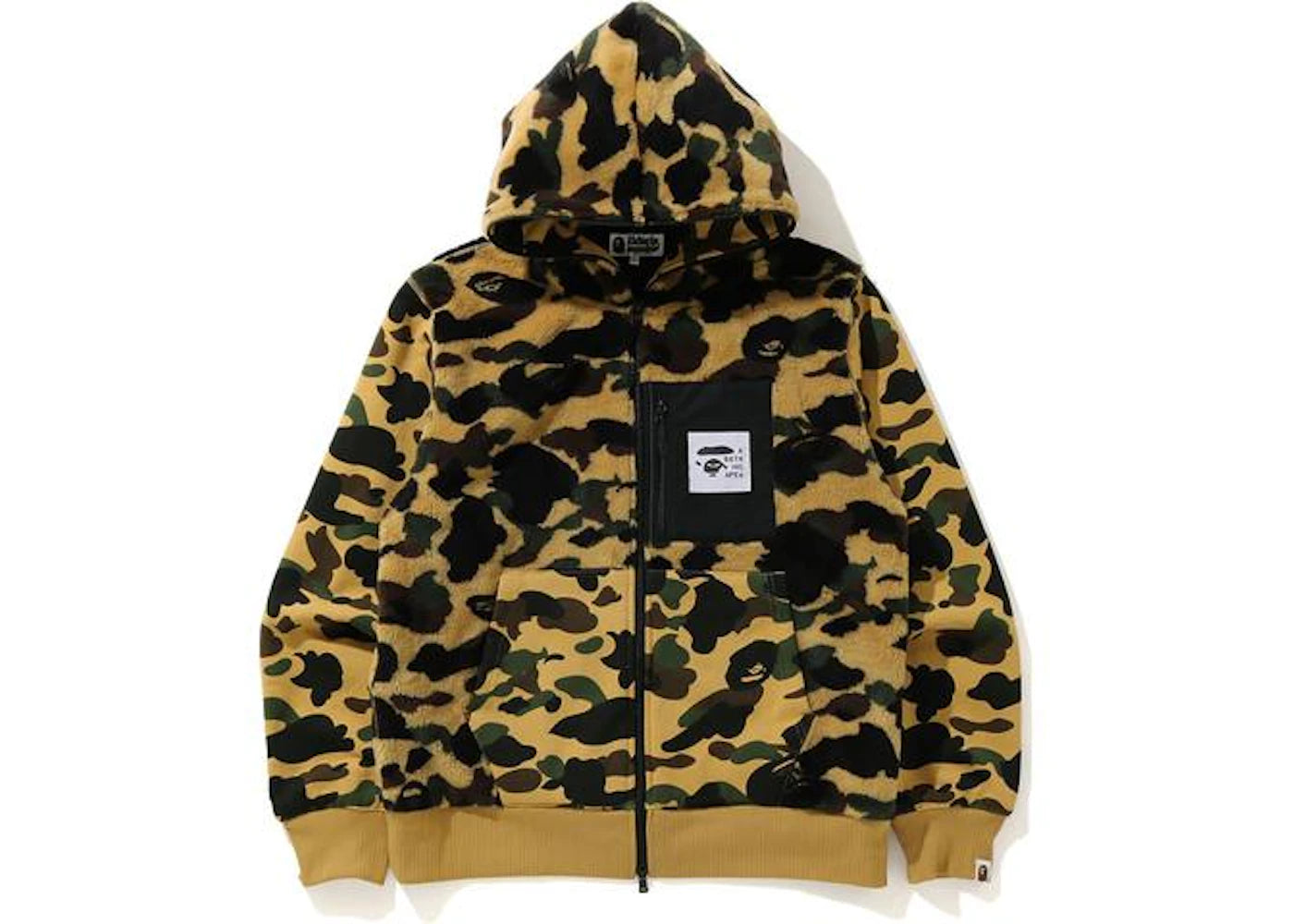 BAPE 1St Camo Full Zip Hoodie Jacket Yellow