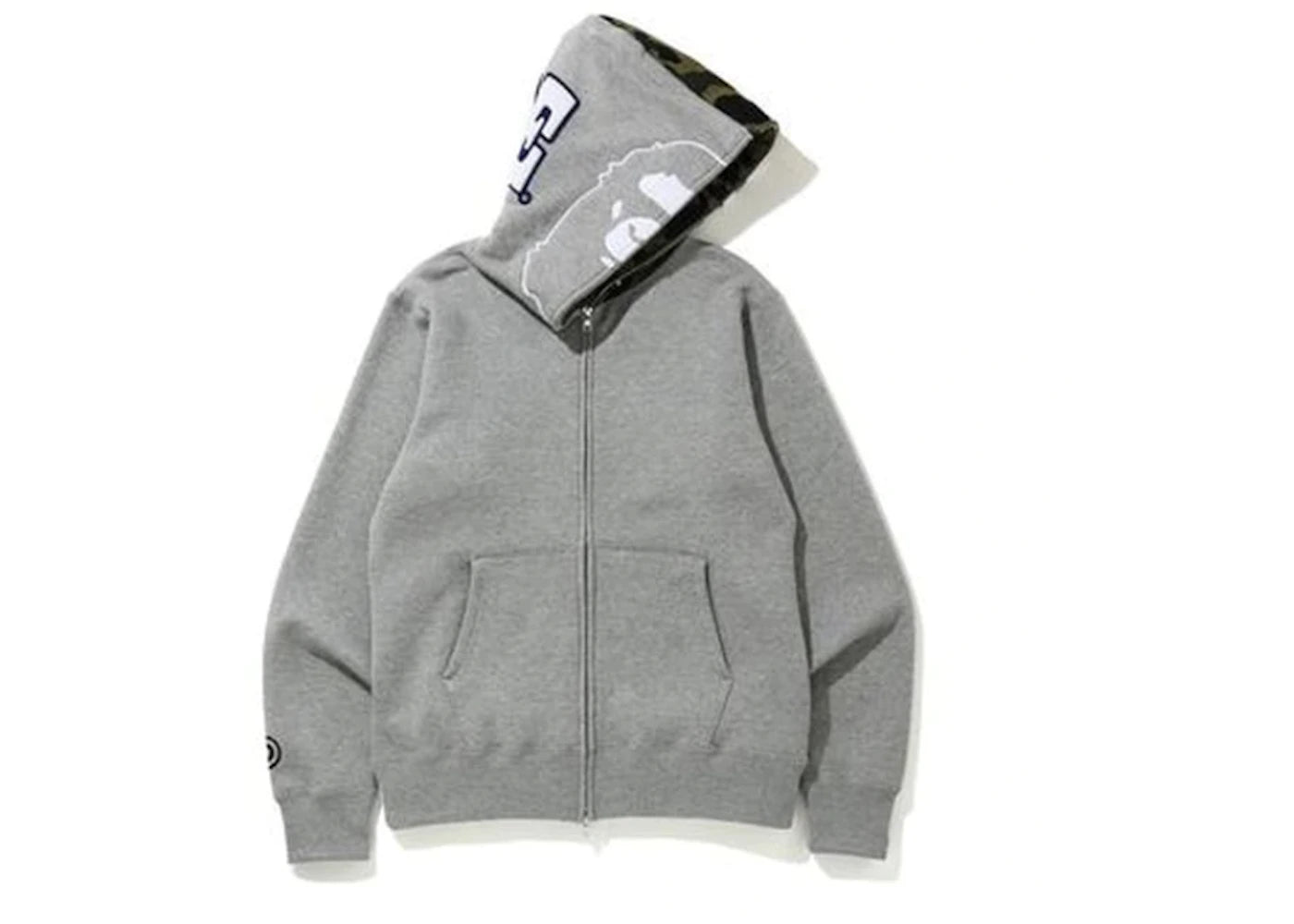 BAPE 1st Camo 2nd Ape Full Zip Hoodie Grey