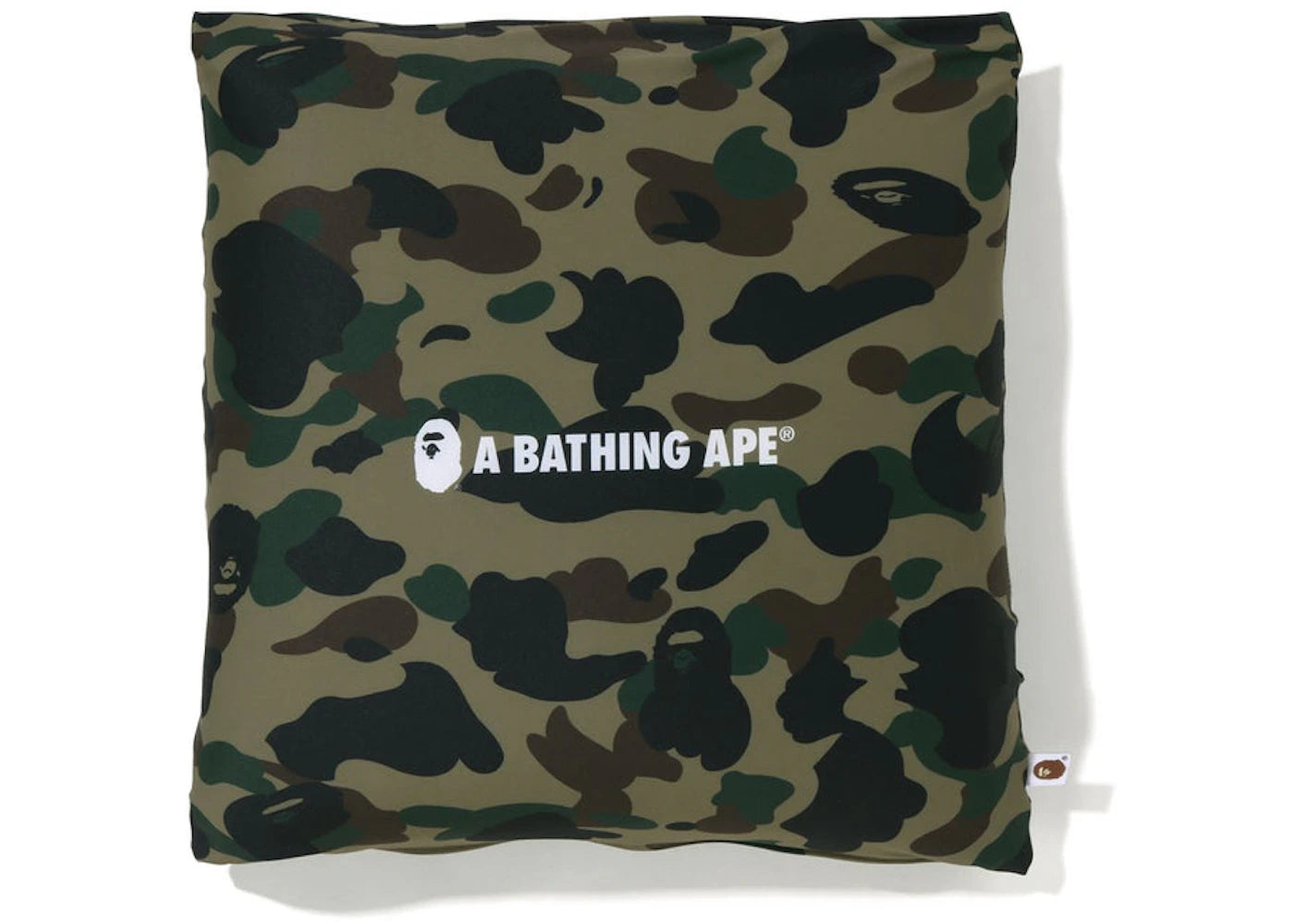 BAPE 1st Camo A Bathing Ape Square Fluffy Beads Cushion Green