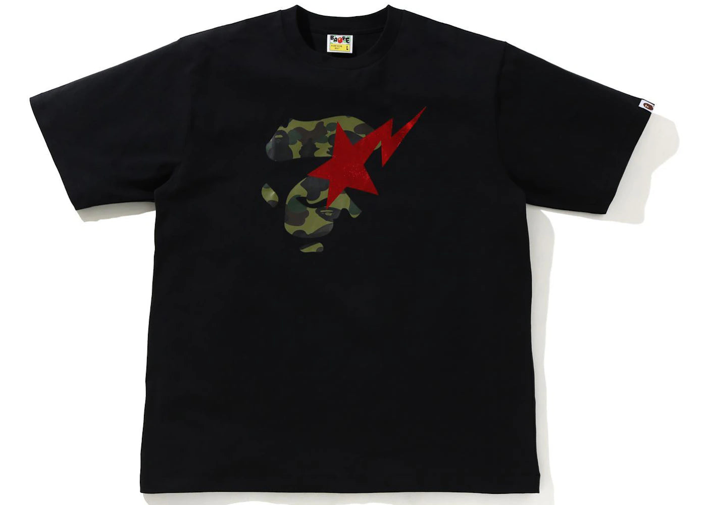 BAPE 1st Camo Ape Face Sta Relaxed Fit Tee Black/Green