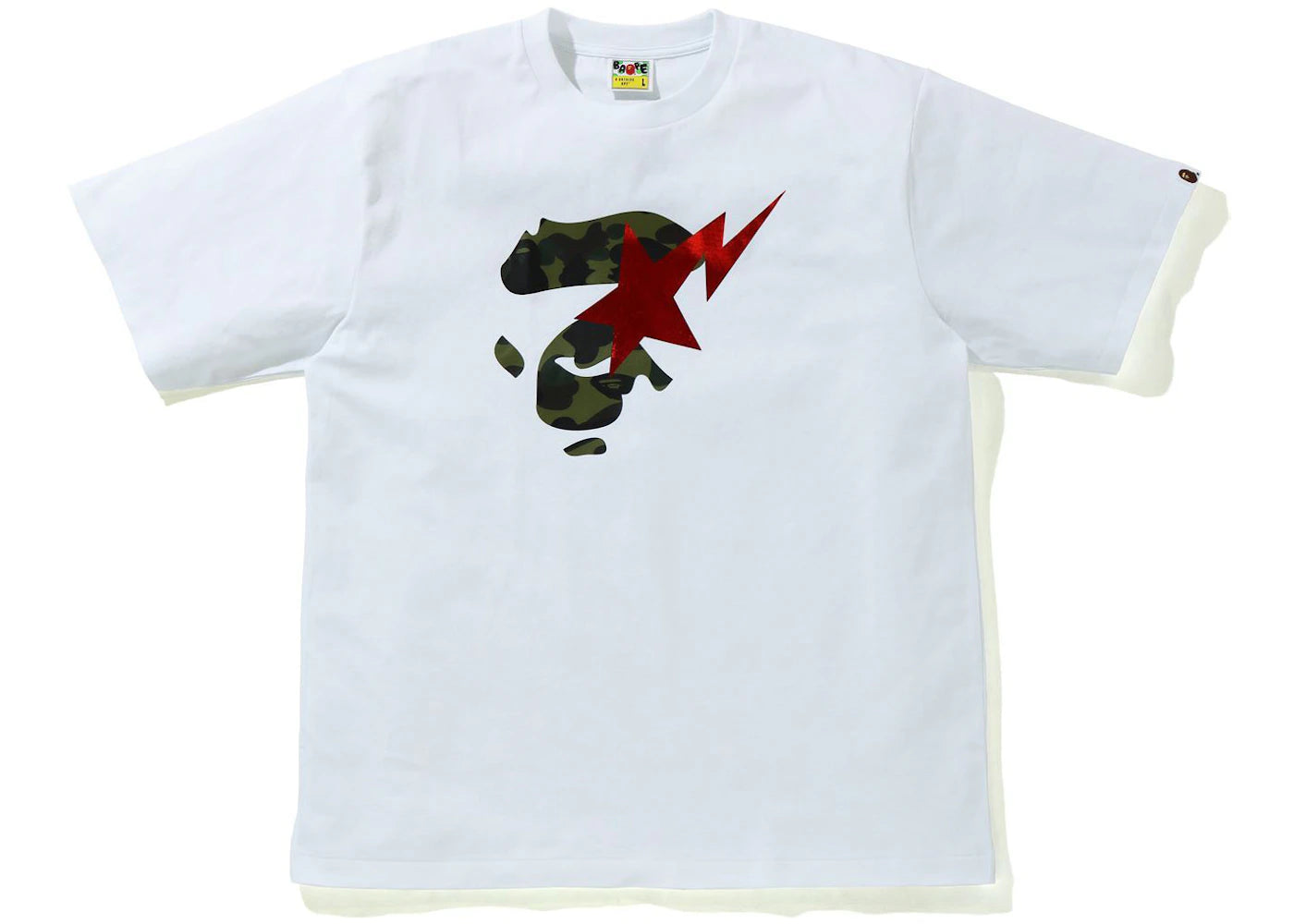 BAPE 1st Camo Ape Face Sta Relaxed Fit Tee White/Green