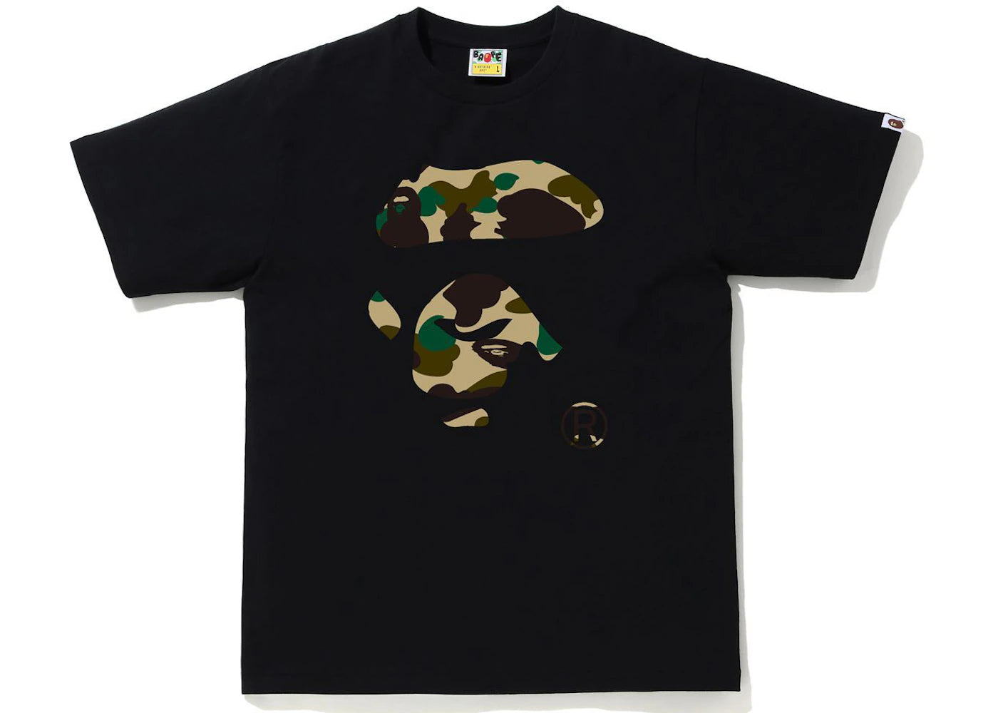 BAPE 1st Camo Ape Face Tee Black/Yellow