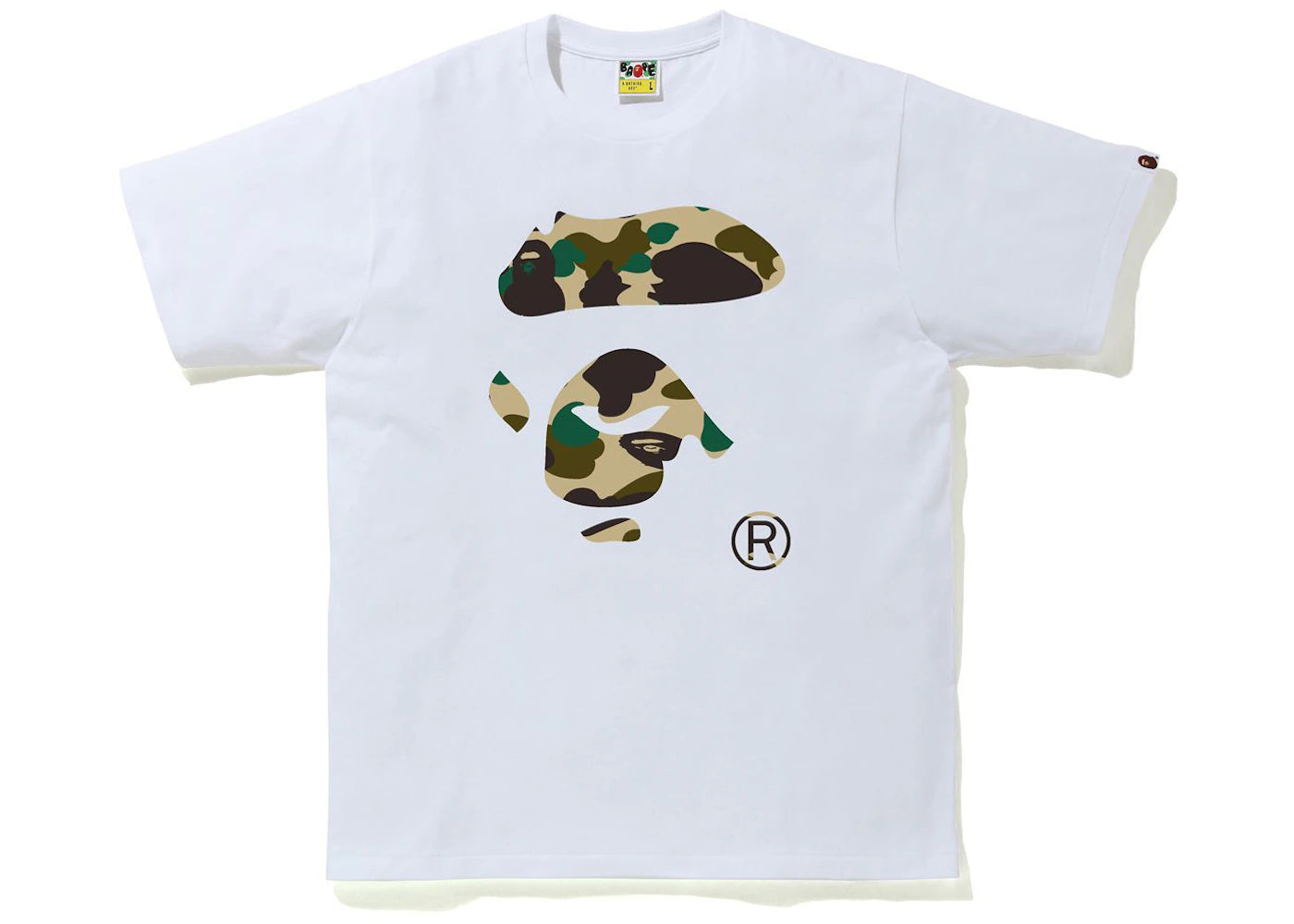 BAPE 1st Camo Ape Face Tee White/Yellow