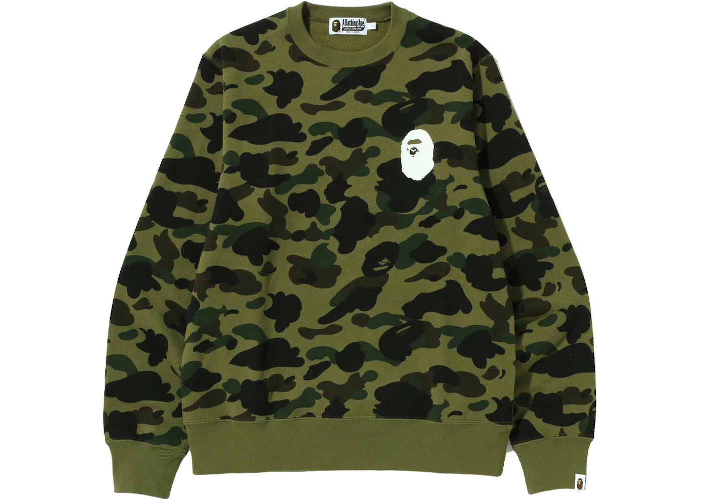 BAPE 1st Camo Ape Head Crewneck Green