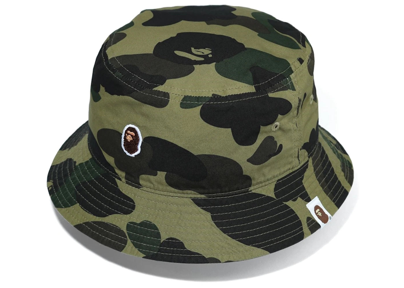 BAPE 1st Camo Ape Head One Point Bucket Hat Green
