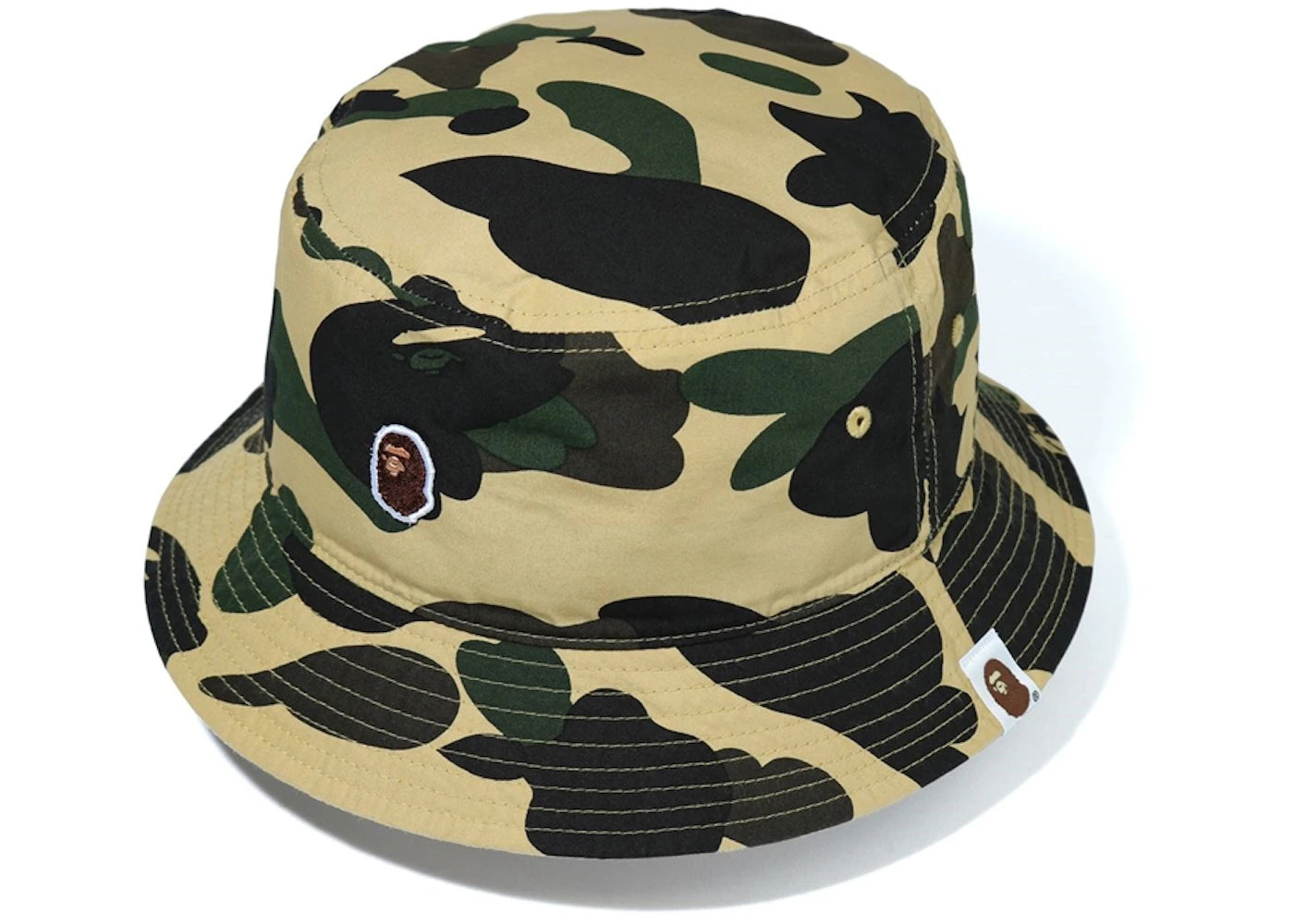 BAPE 1st Camo Ape Head One Point Bucket Hat Yellow