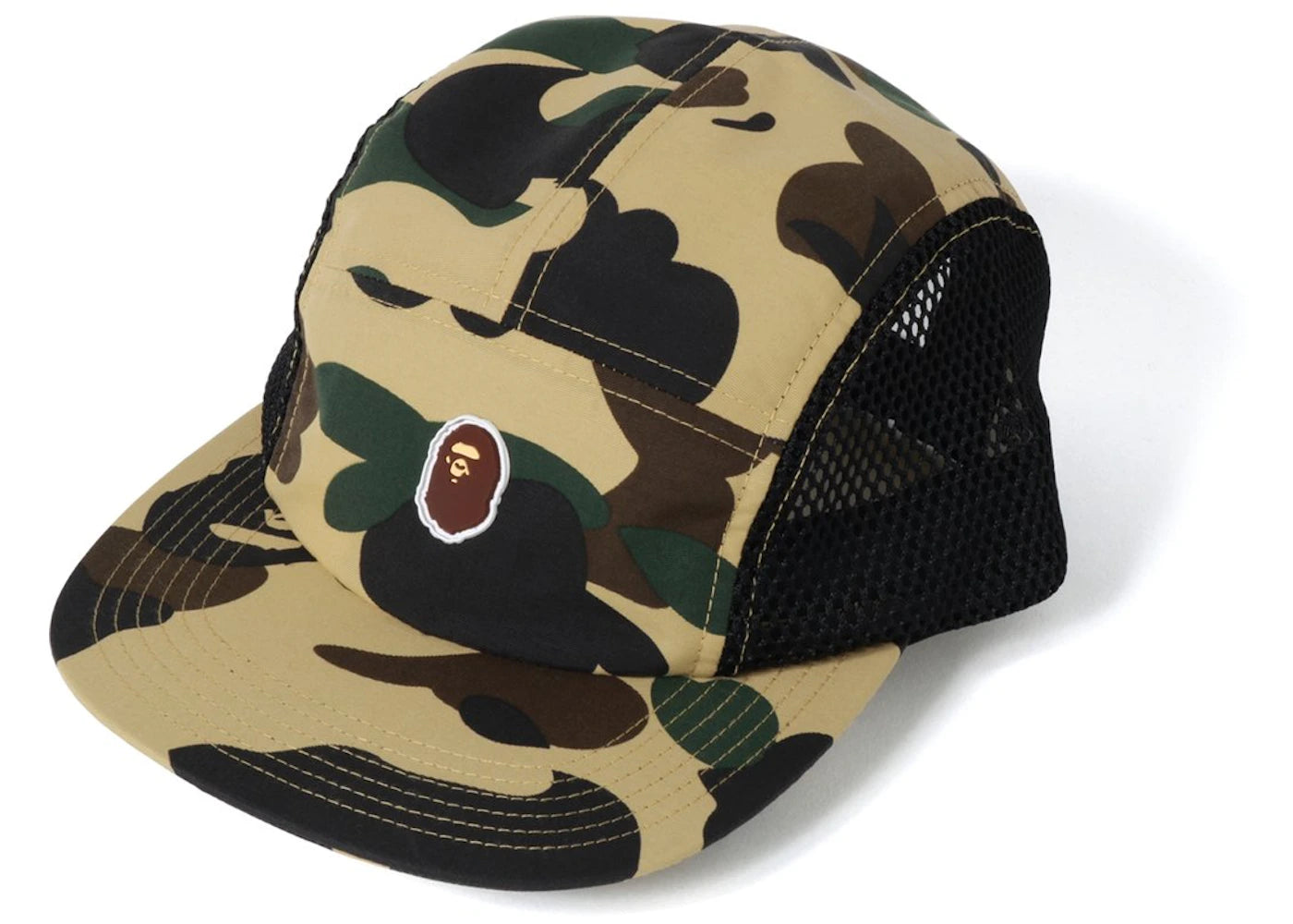 BAPE 1st Camo Ape Head One Point Mesh Jet Cap Yellow