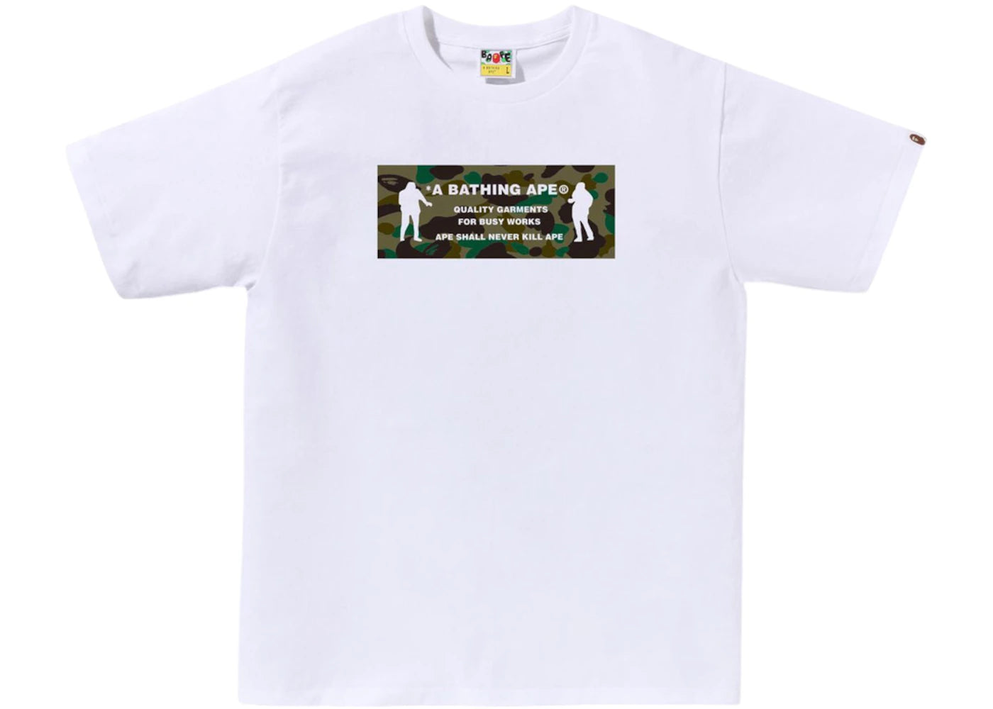 BAPE 1st Camo Army Name Tee White/Green